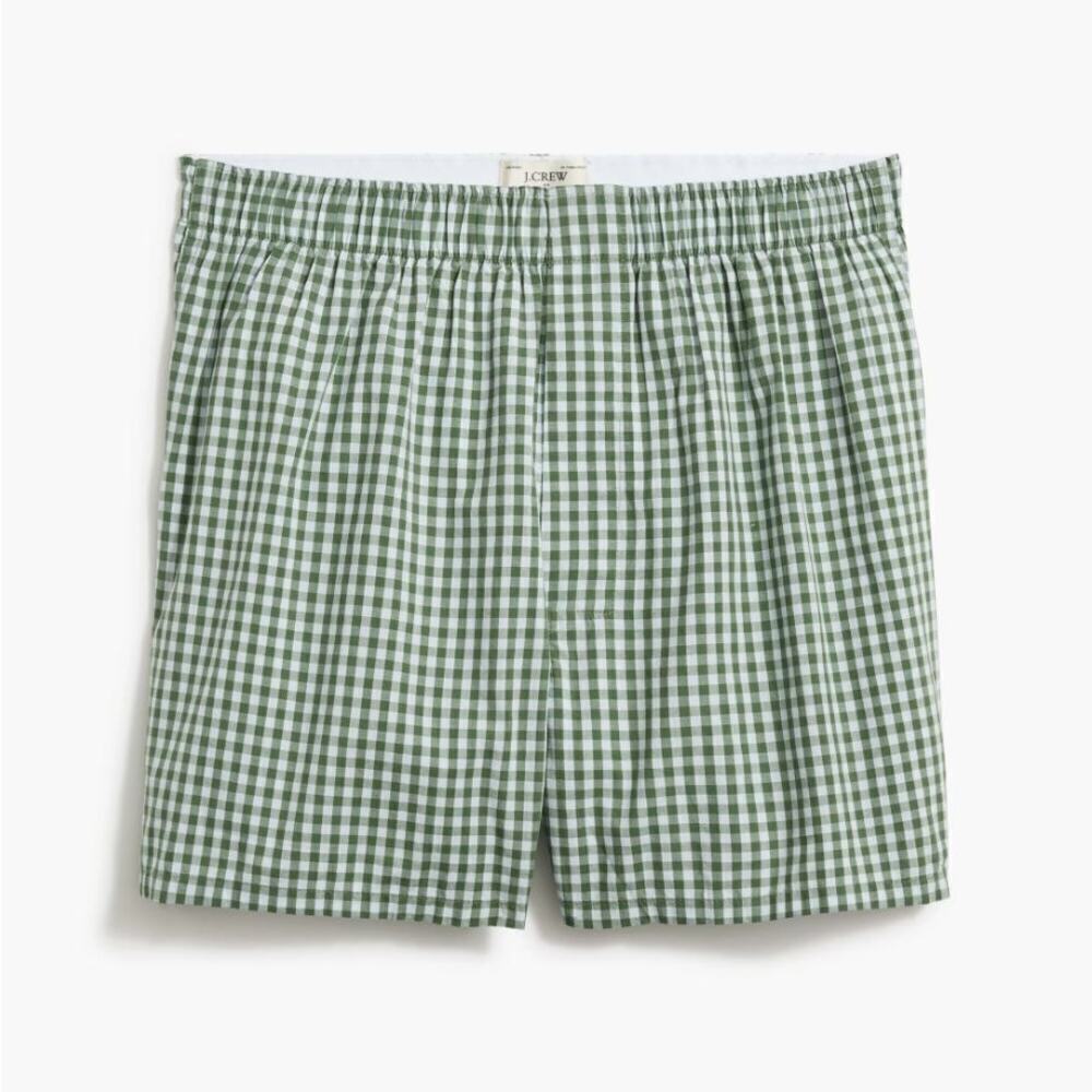 J. Crew Factory Men's 100% Cotton Woven Boxers Shorts CA911 Green Size S NWT